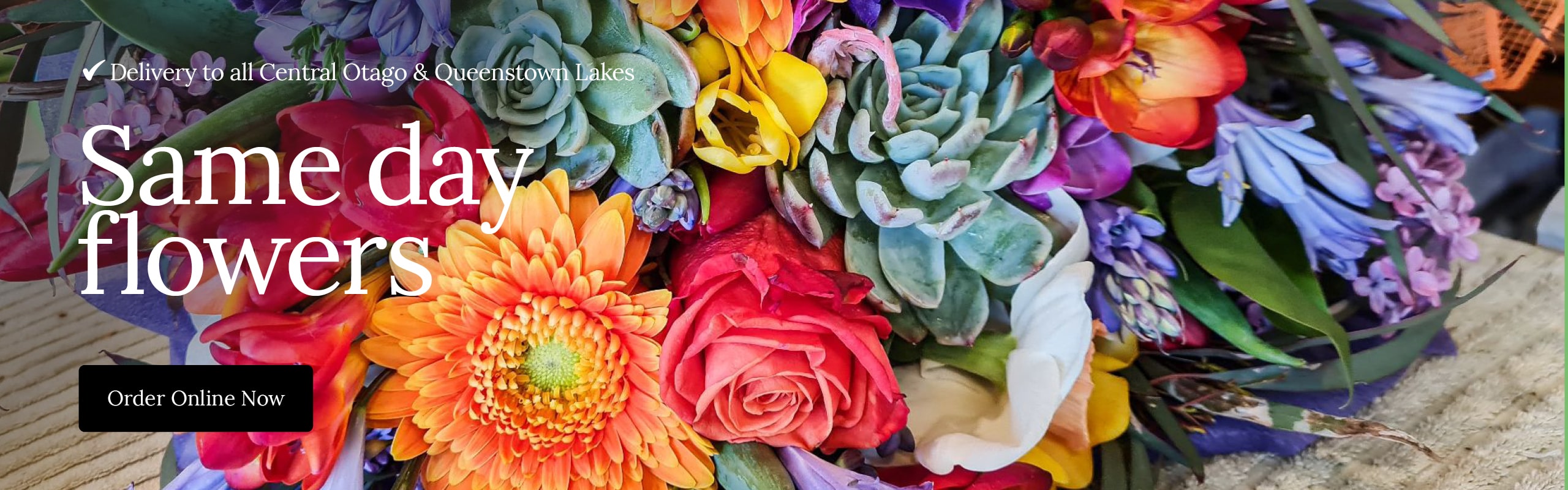 Seasonal bouquets from Bunts Florist in Alexandra offering same-day delivery